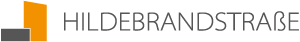 Logo des Studentenwohnheims Hildebrandstrasse Dresden mit stilisiertem gelben Hochhaus und Schriftzug
